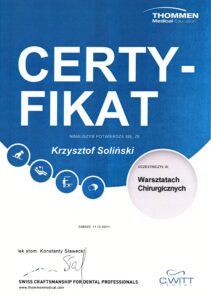 Certyfikaty chirurgia